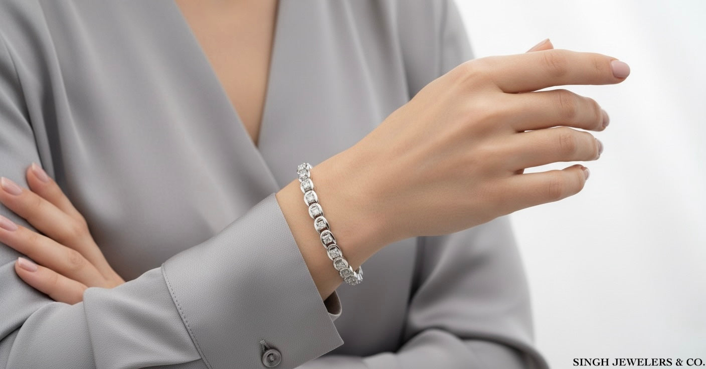 Sterling Silver Diamond Gift Bracelet – 1/10 CTW, 7 Inch