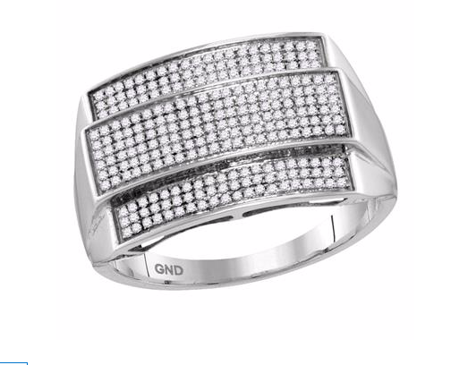 Diamond Rectangle Cluster Ring