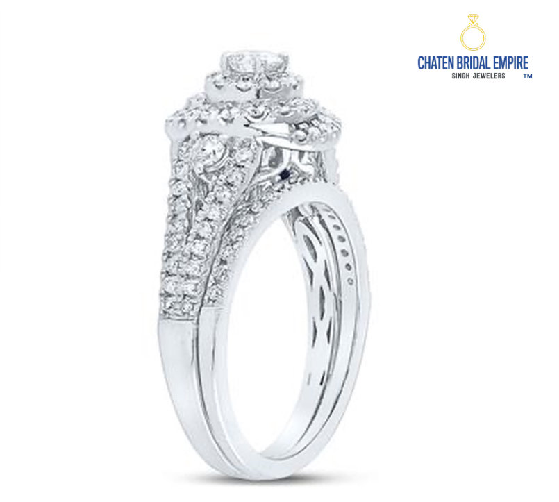 14K Split Shank Bridal Wedding Set