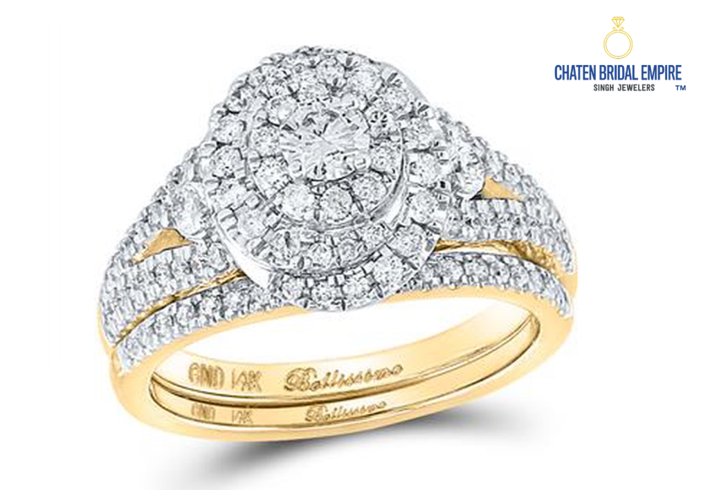 14K Split Shank Bridal Wedding Set