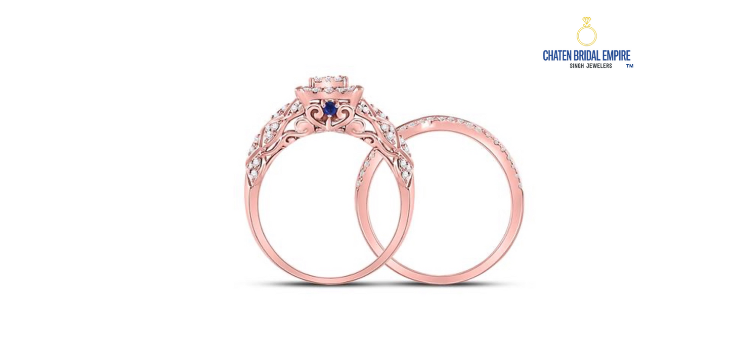 14K Eternal Bridal Wedding Ring Set