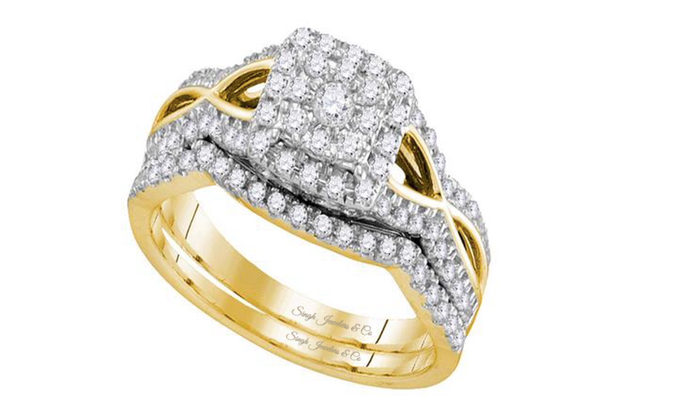 14K 2-Piece Diamond Wedding Bridal Set