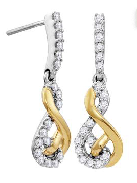 10K Two-Tone Diamond Earrings