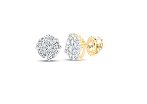 10K Round Dia Earrings