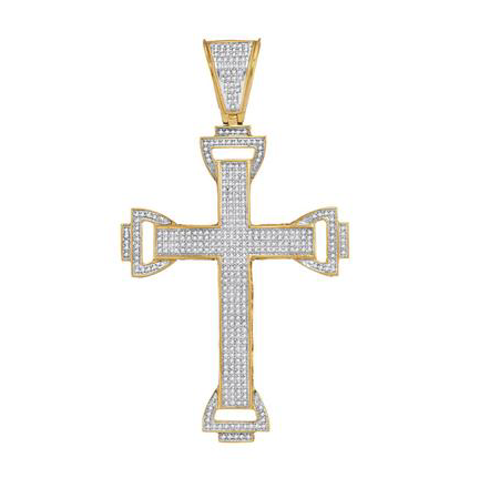 10K Micro Pave Cross