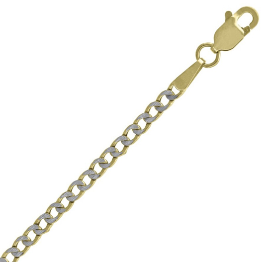 10kt-Gold Hollow Pave Cuban 2.4mm