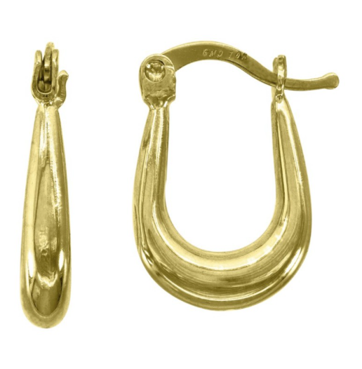10kt Yellow Gold Shrimp Hinged Hoops Huggies