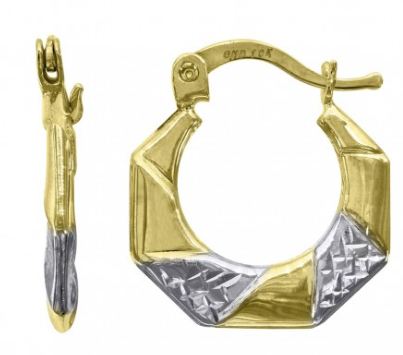 10kt Two Tone Hoops