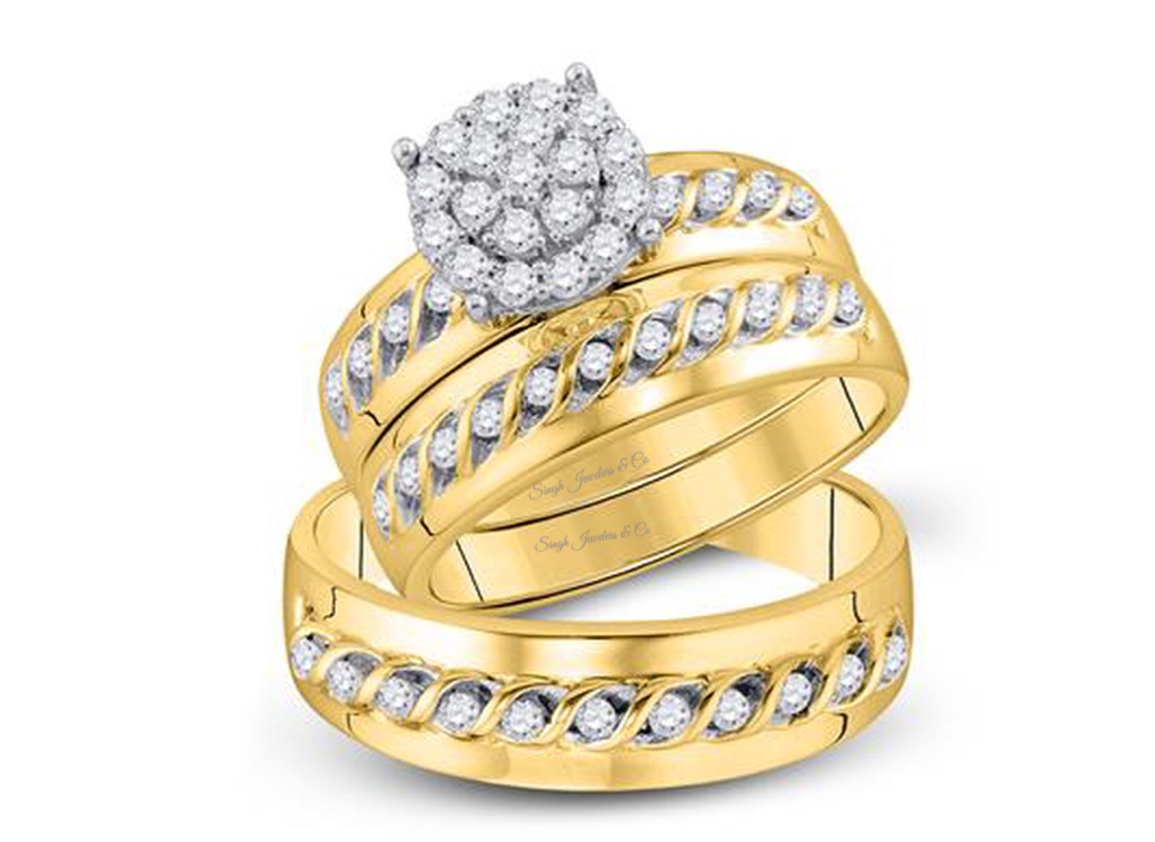10kt Diamond Braided Trio Set