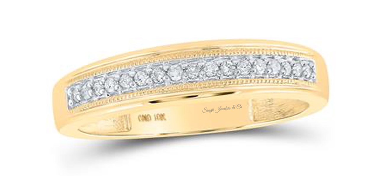 10K Gold Round Diamond Matching Trio Wedding Ring Set – 1/3 Cttw
