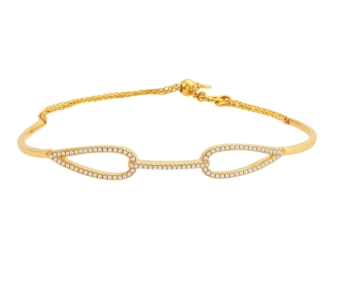 14K Double Loop Bangle Bracelet