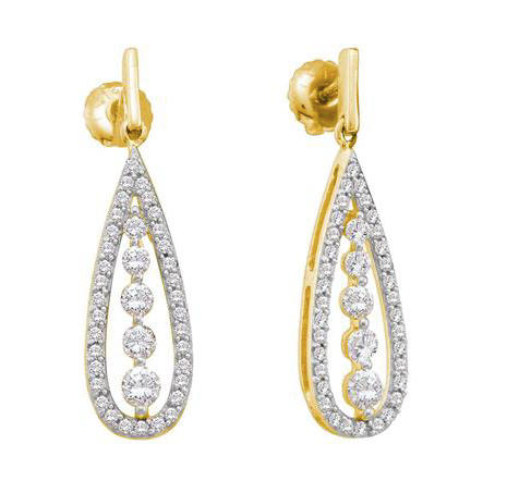 14K Teardrop Dangle Earrings
