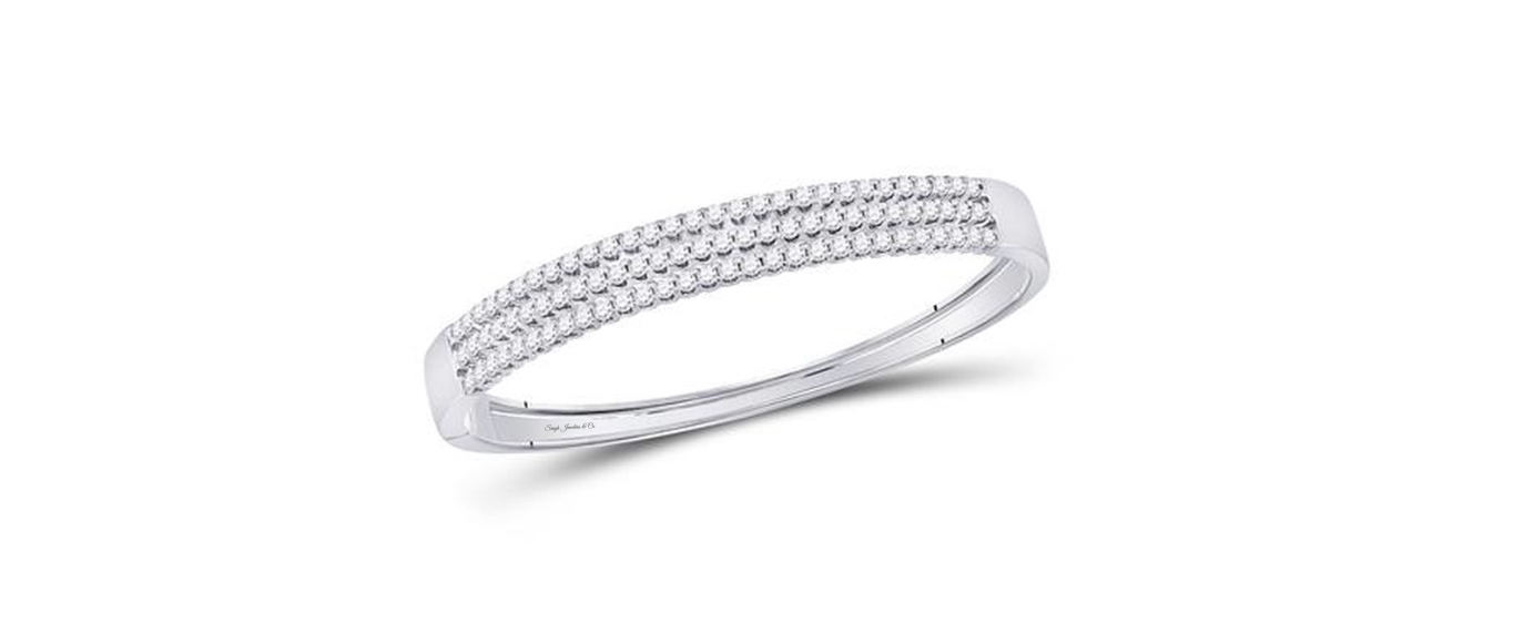 3-Row Diamond Bangle