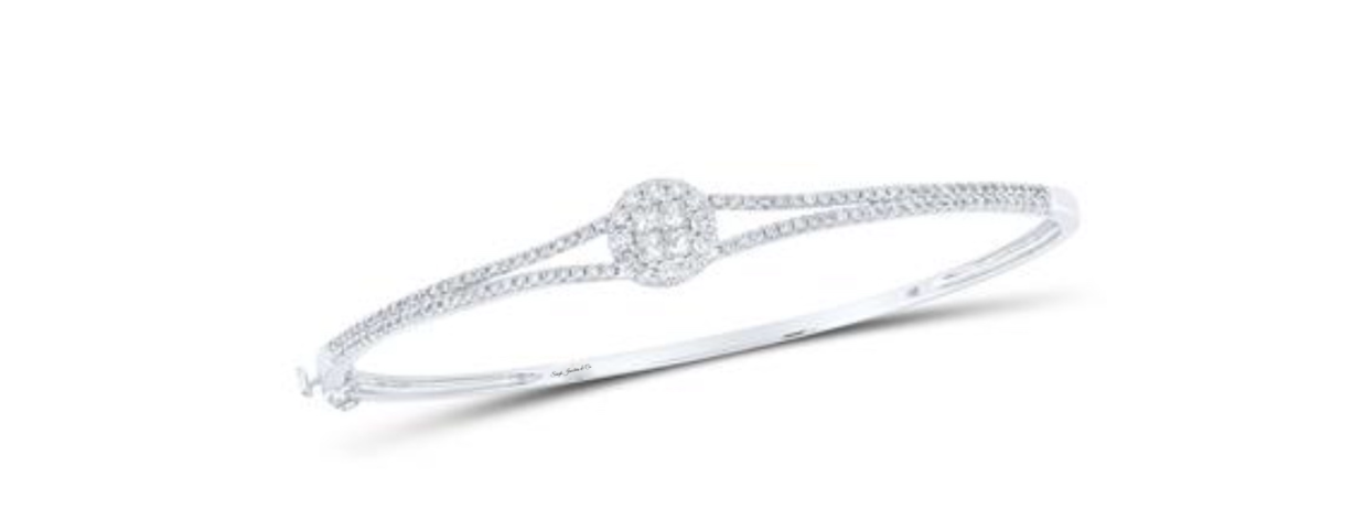 14K Princess-Cut Bangle