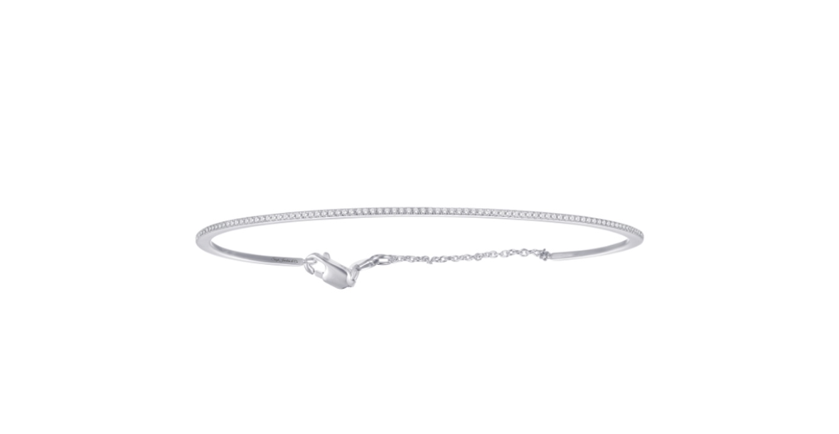 10K Round Diamond Bangle Bracelet