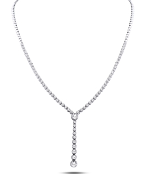 14K White Gold Graduated Diamond Necklace