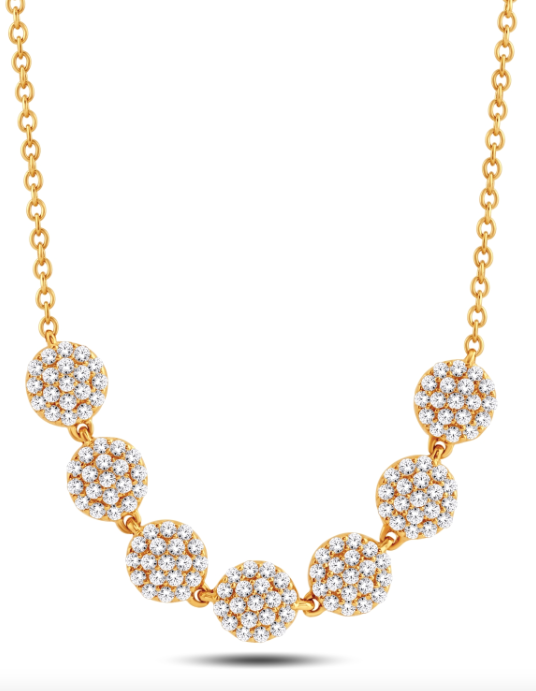 14K Round Diamond Necklace