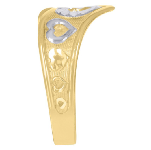 10K Two-Tone Heart Band Ring