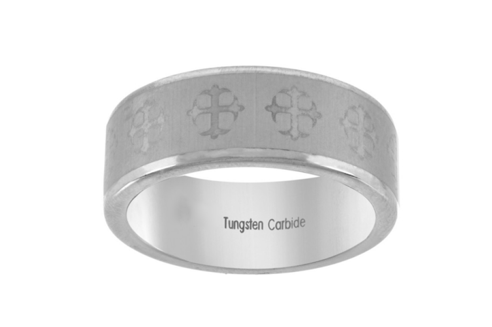 Brushed Center Laser Itched Celtic Cross
