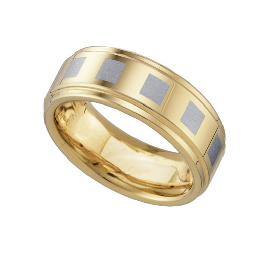 Two-tone Polished Laser-itched Squares