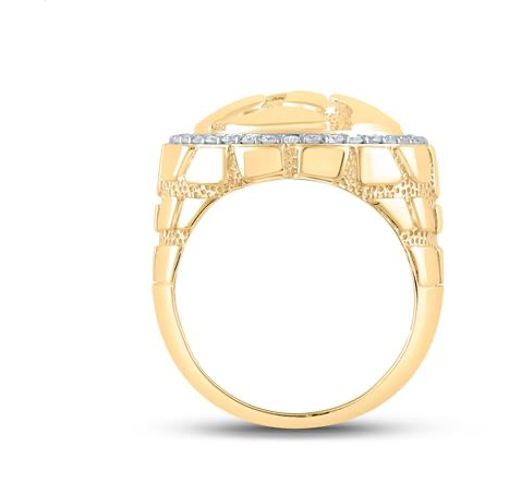 10K Diamond 3/4 Cttw Nugget Ring