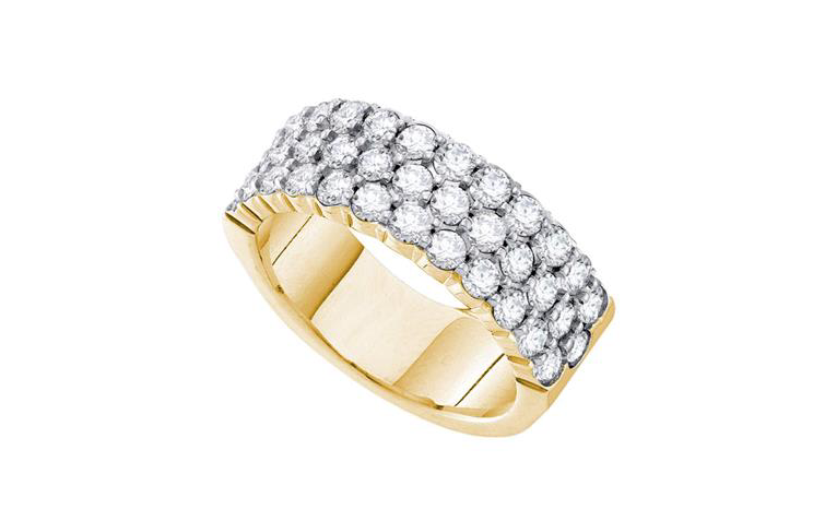 14K 3-Row Anniversary Band