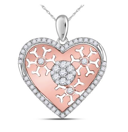 14K Snowflake 1/2 Cttw Diamond Pendant