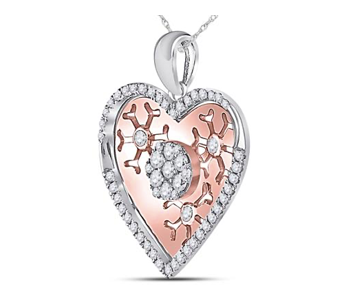 14K Snowflake 1/2 Cttw Diamond Pendant