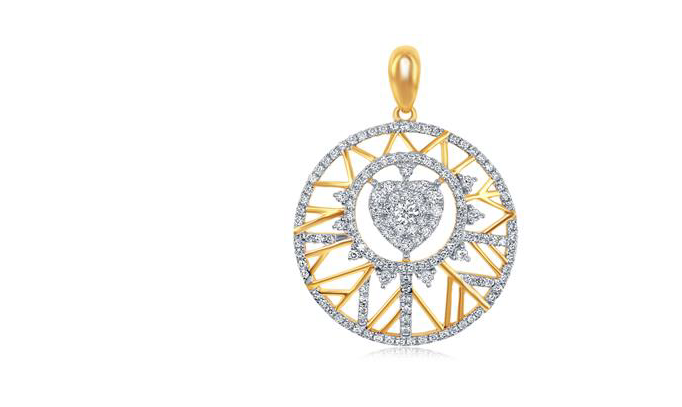 14K Modern Starburst Heart