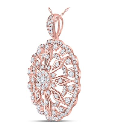 14K Mandala Circle 7/8 Cttw Diamond Pendant