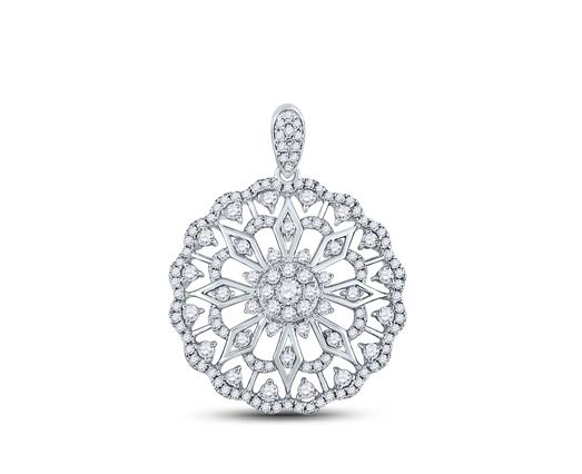 14K Mandala Circle 7/8 Cttw Diamond Pendant