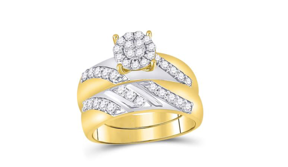 14K Bridal Trio Ring Set