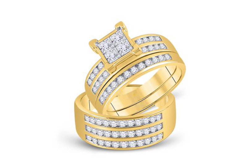 10K Princess Diamond Trio Set