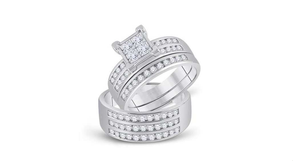 10K Princess Diamond Trio Set