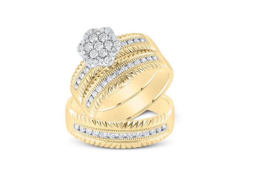 14K Diamond Cut Trio Set