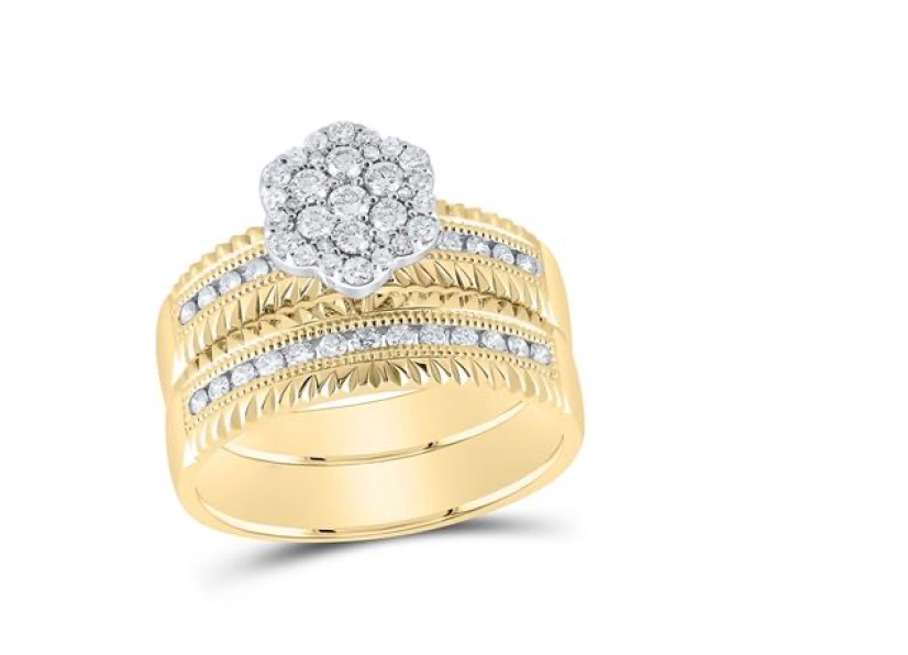 14K Diamond Cut Trio Set