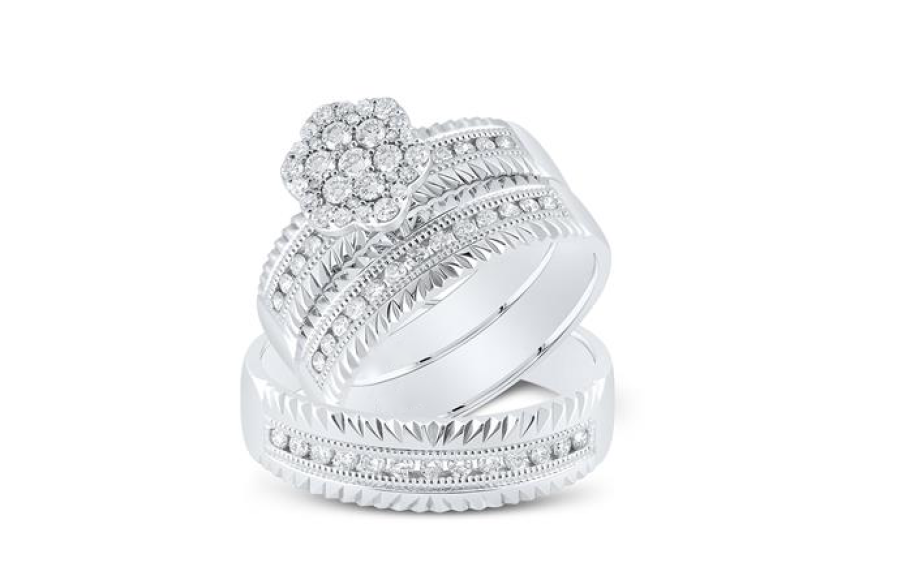 14K Diamond Cut Trio Set
