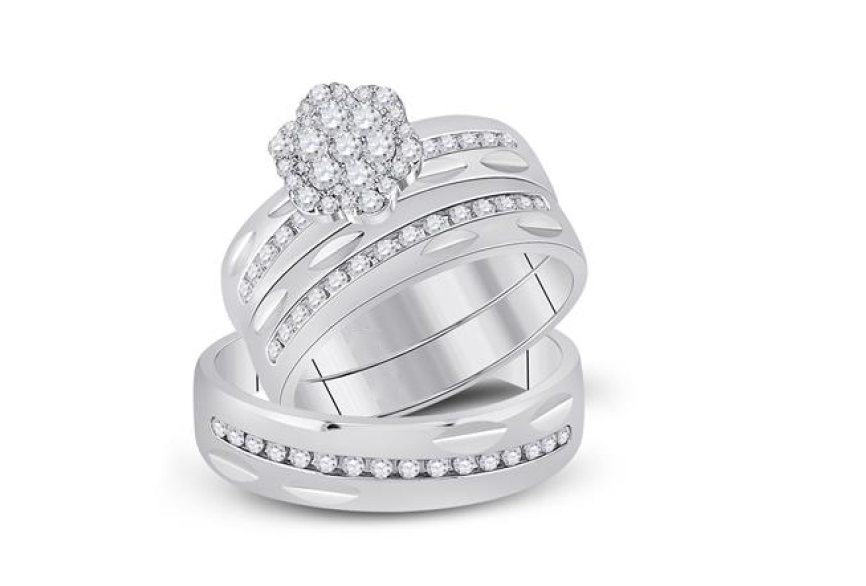 14K Bridal Trio Ring Set