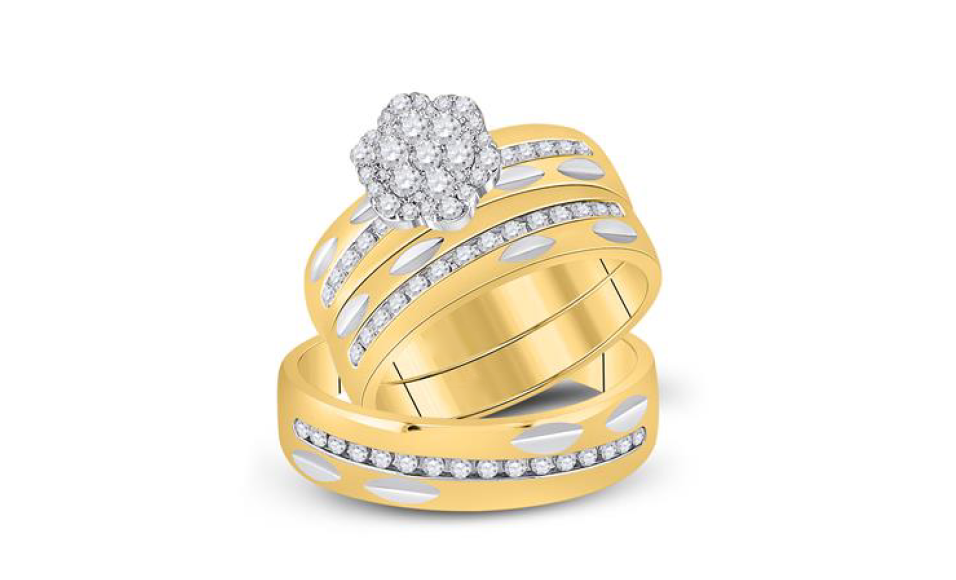 14K Bridal Trio Ring Set