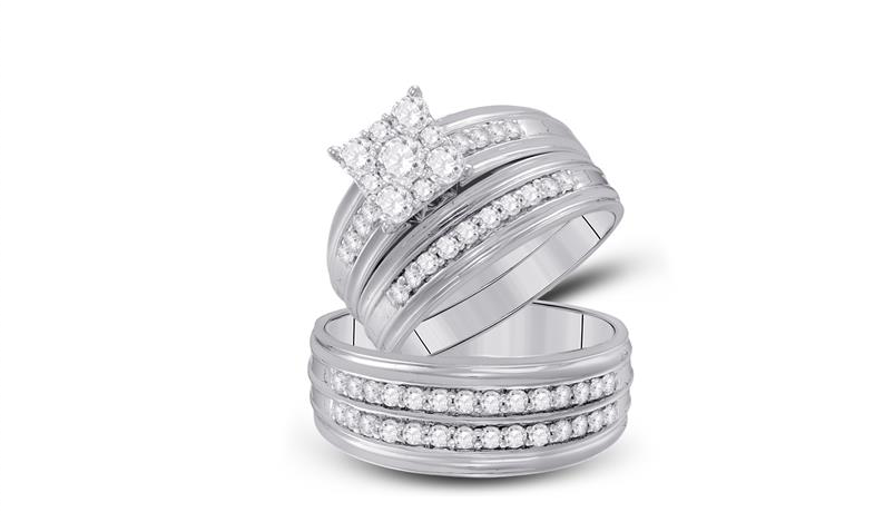 14K Wedding Trio Set