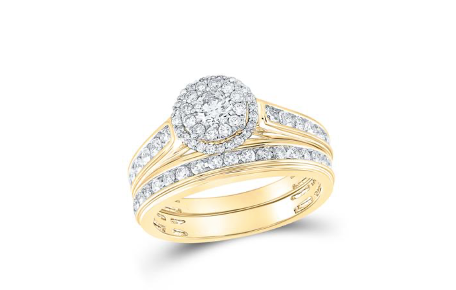 Halo Round Diamond Trio Set