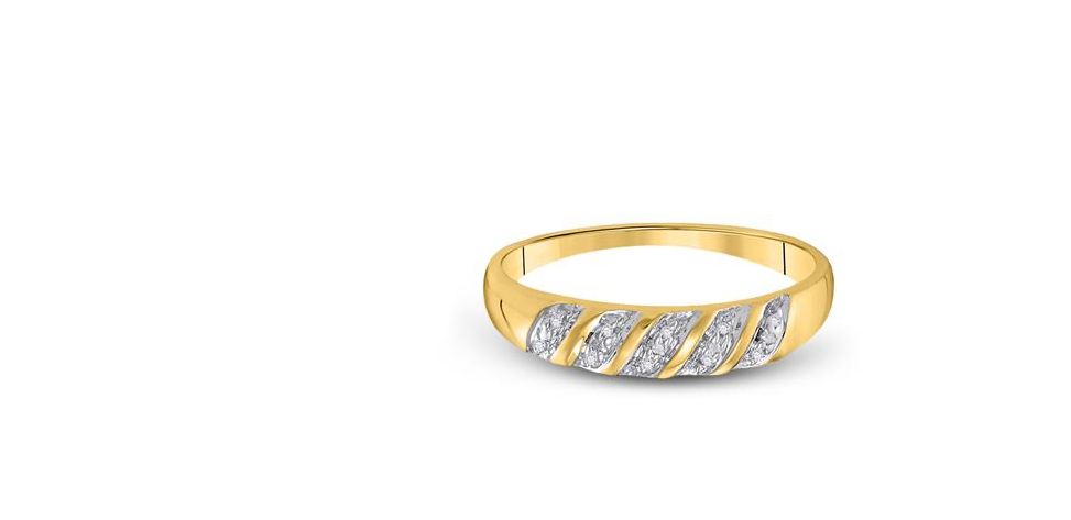 10K Gold Matching Diamond Trio Ring Set – 1/10 CTW