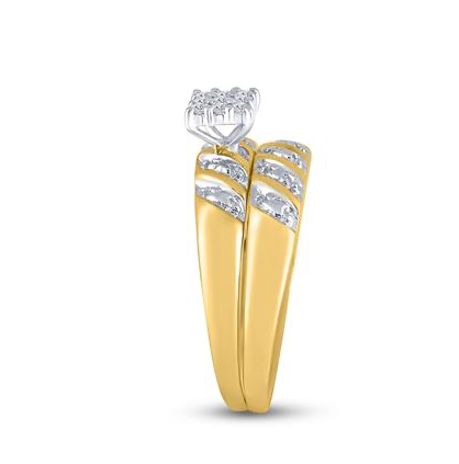 10K Gold Matching Diamond Trio Ring Set – 1/10 CTW