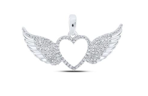 10K Heart with Wings Diamond Women’s Pendant