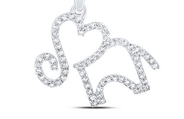 10K Elephant 1/5 Cttw Diamond Heart Charm