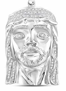 Diamond Jesus Face Charm Pendant