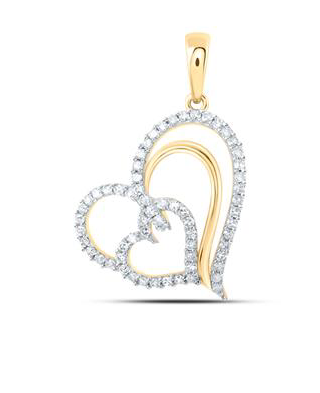 10K Double Heart Pendant