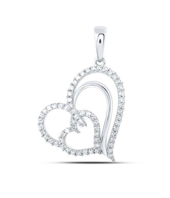 10K Double Heart Pendant