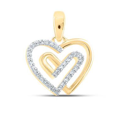 10K Zig Zac Heart Pendant