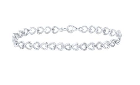 925 Heart Diamond Bracelet